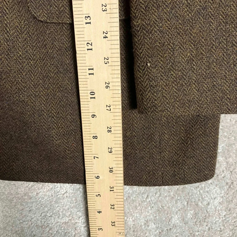 Vintage Lands End Tweed Blazer Wool Sport Coat 44R Made in USA Academia Preppy